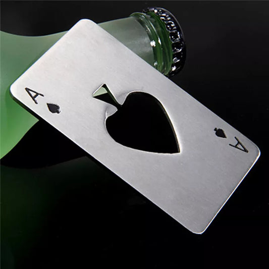 Poker shaped bottle Opener - Stainless Steel